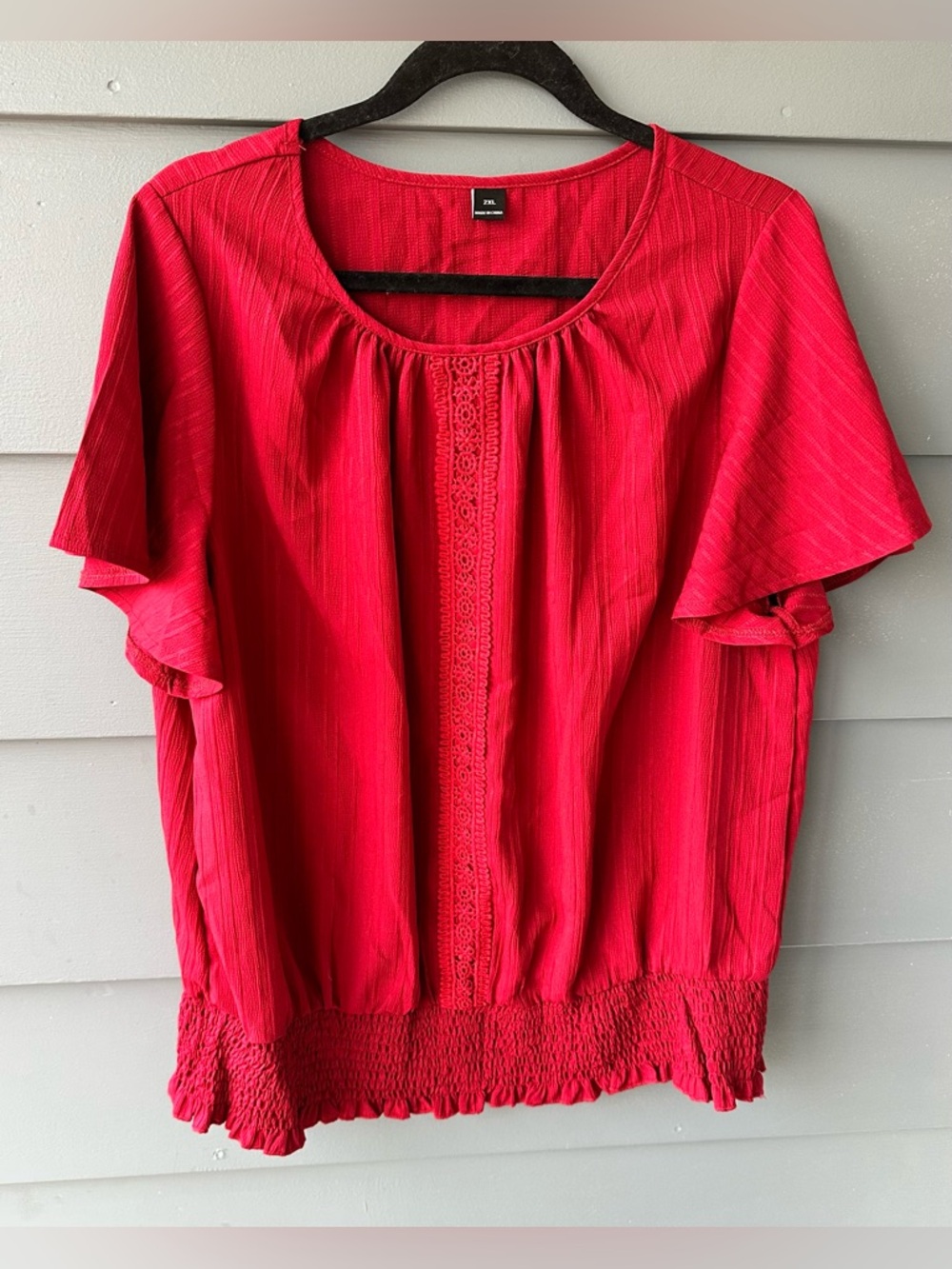 Women’s Unbranded boho top blouse sz 2xl red